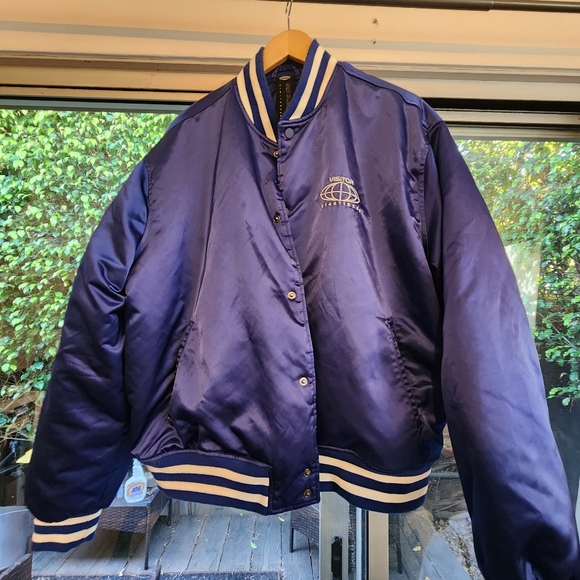 Electric Blue Bomber with awesome Back embroidery by 'Visitor On Earth'. - Picture 5 of 7